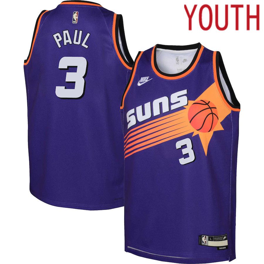 Youth Phoenix Suns 3 Chris Paul Nike Purple Classic Edition 2022-23 Swingman NBA Jersey